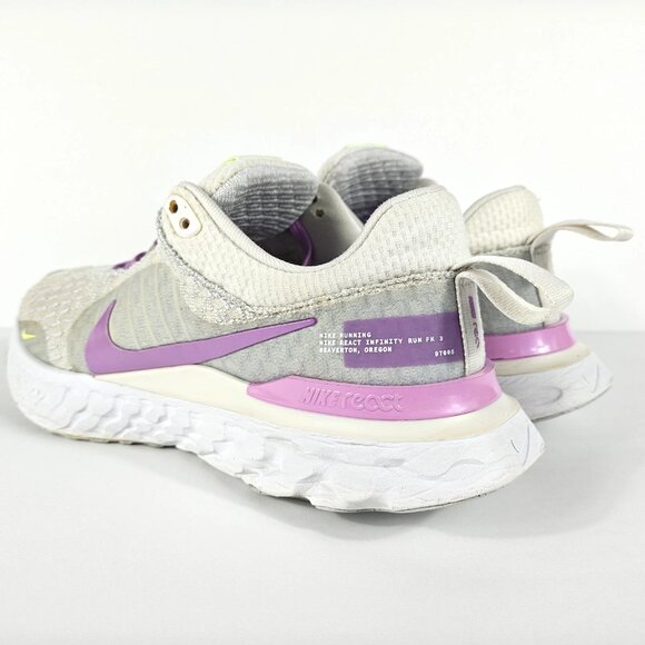 Nike React Infinity Run Flyknit 3 Womens 6.5 White Pink Running Shoes DZ3016-100 - Picture 5 of 16